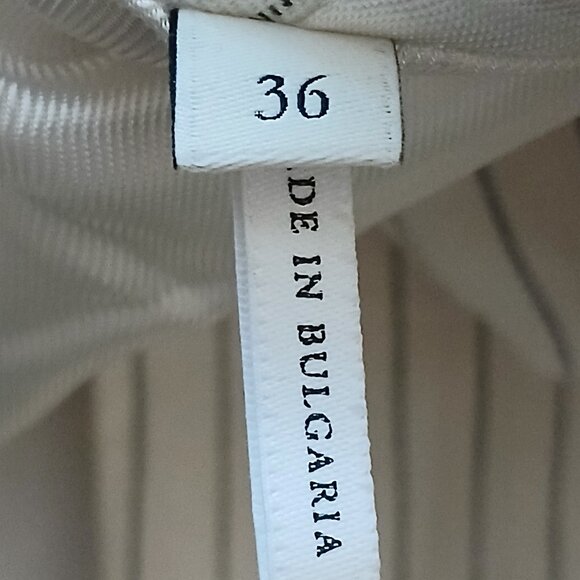 SANDRO Cosima Double Breasted Pinstriped Linen Blend Mini Dress Ecru Size 4 - Picture 12 of 12